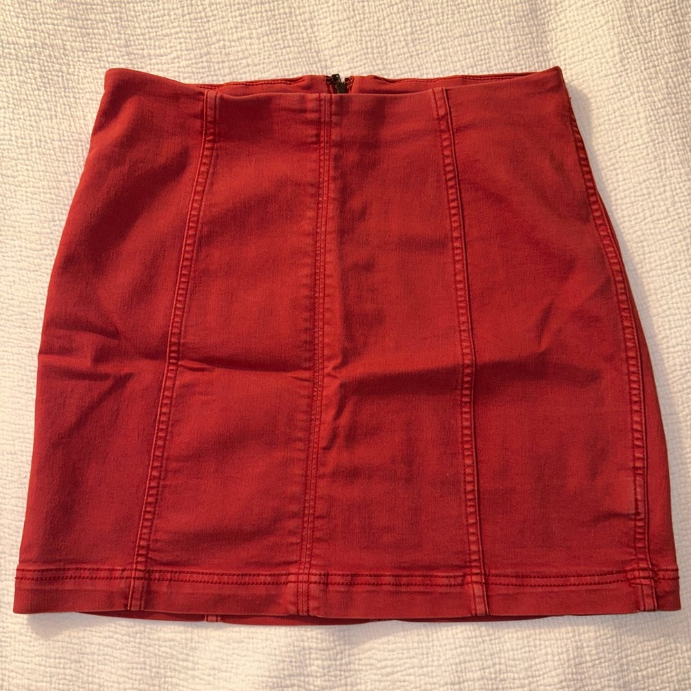 Freepeople Red Denim Skirt size 12